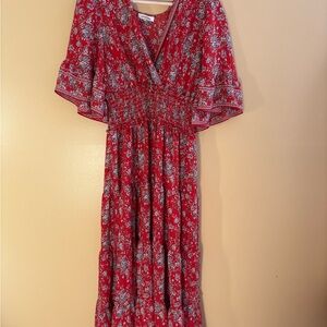 Max Studio Red Floral Maxi Dress